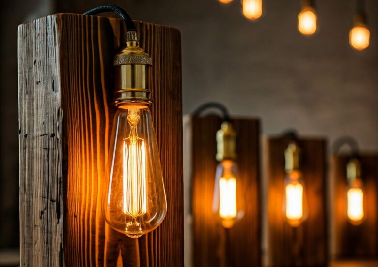 Como Criar Luminárias Criativas com Madeira Recuperada e Lâmpadas de LED
